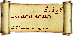 Laczházi Ödön névjegykártya